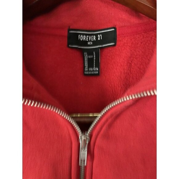 Forever 21 Men’s Red Long Sleeve Pullover Nasa 1/4 Zip Shirt Size Large sweater - Picture 3 of 5